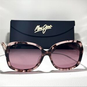 Maui Jim Melika MJ 760-09T Pink Tortoise rose Gold Sunglasses 58-16-140 H12588